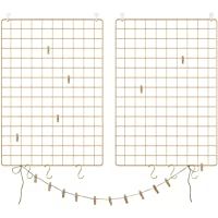 SONGMICS Juego de 2 Paneles de Malla- Pantalla para Foto- 65 x 45 cm- Decoración de Pared Metálica- Múltifuncional…
